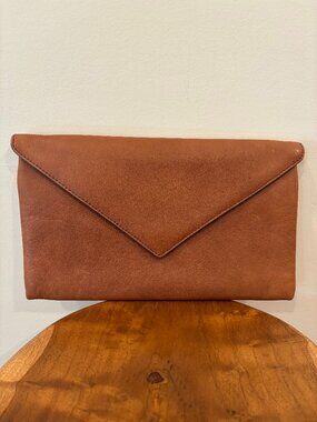 J. Crew Leather Envelope Clutch - Brown